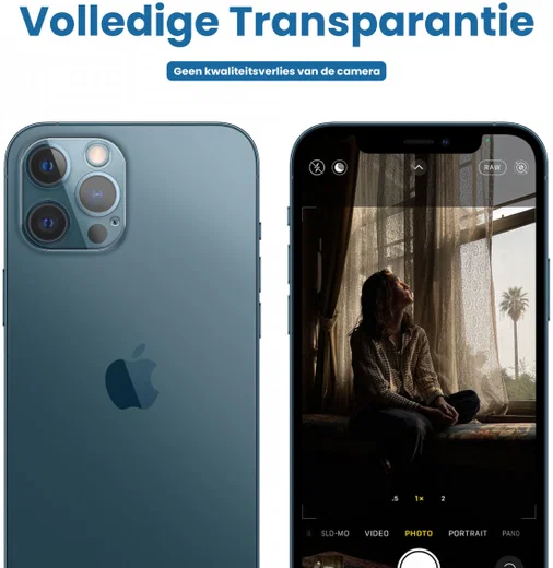 Apple iPhone 12 Pro Camera Lens Protector Transparant afbeelding 4