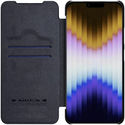 Nillkin Qin Pro Apple iPhone 14 Hoesje Book Case Camera Slider Zwart afbeelding 1