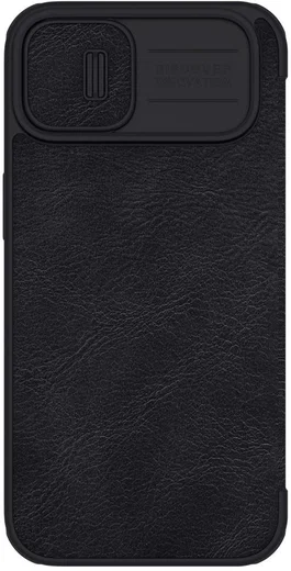 Nillkin Qin Pro Apple iPhone 14 Hoesje Book Case Camera Slider Zwart afbeelding 2