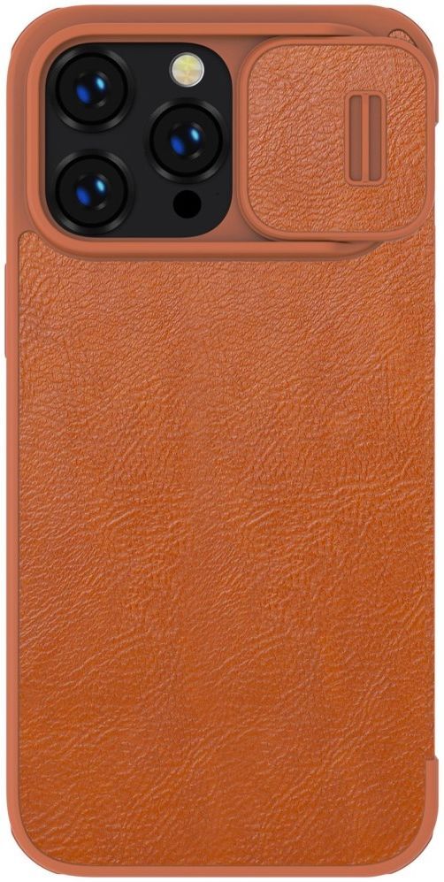Nillkin Qin Pro iPhone 14 Pro Max Hoesje Book Case Camera Slider Bruin afbeelding 3