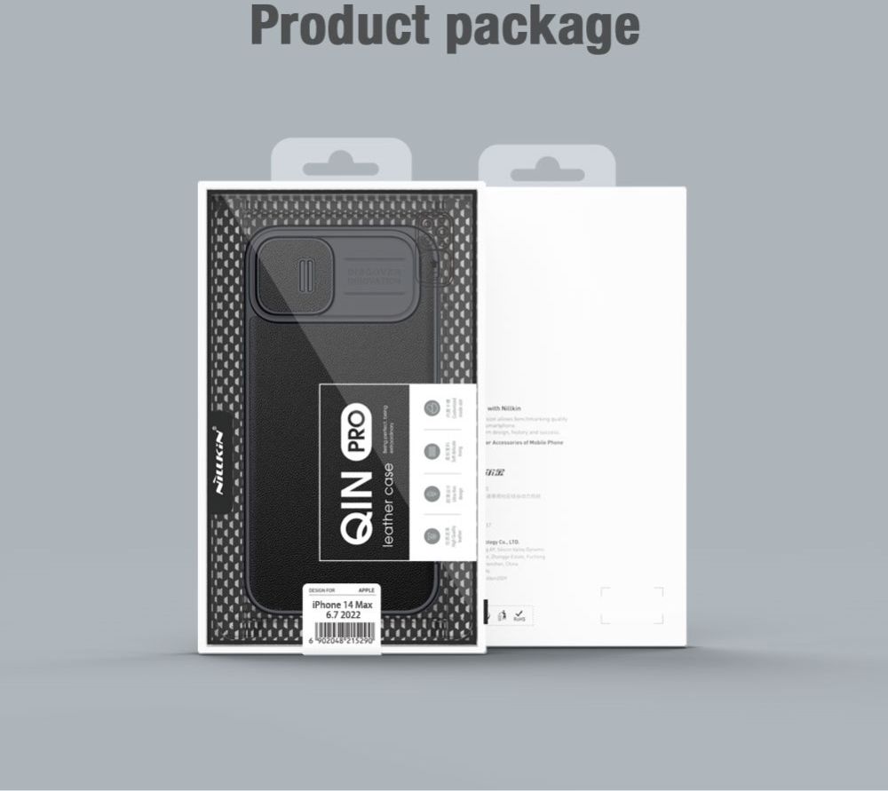 Nillkin Qin Pro iPhone 14 Hoesje Book Case Camera Slider Classic Zwart afbeelding 10