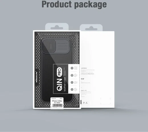 Nillkin Qin Pro iPhone 14 Hoesje Book Case Camera Slider Classic Zwart afbeelding 10