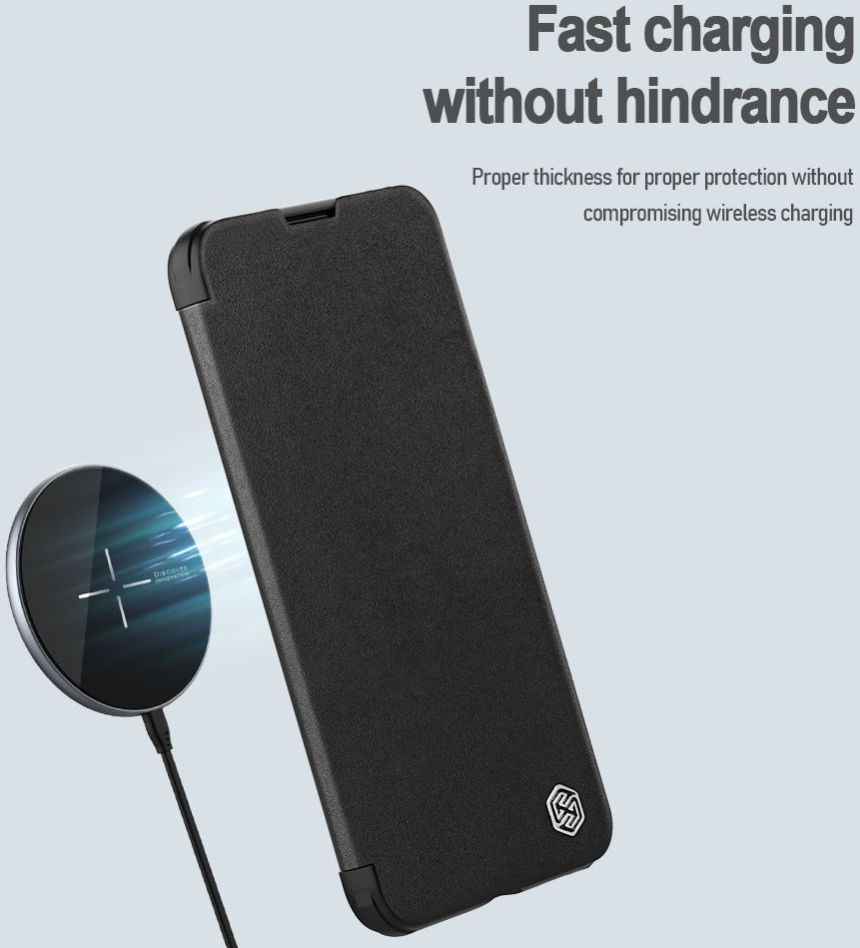 Nillkin Qin Pro iPhone 14 Hoesje Book Case Camera Slider Classic Zwart afbeelding 6