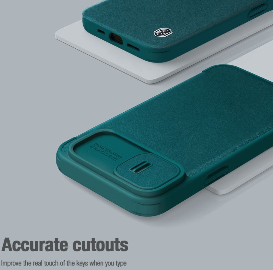 Nillkin Qin Pro iPhone 14 Hoesje Book Case Camera Slider Classic Zwart afbeelding 9