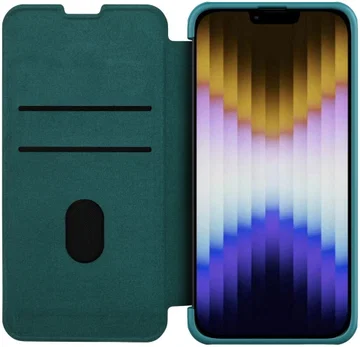 Nillkin Qin Pro iPhone 14 Hoesje Book Case Camera Slider Groen