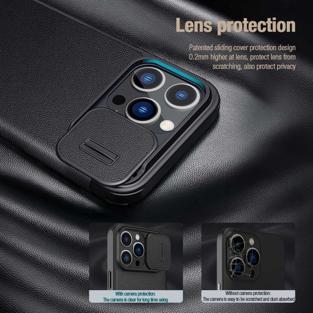 Nillkin Qin Pro iPhone 14 Pro Hoesje Book Case Camera Slider Black afbeelding 4