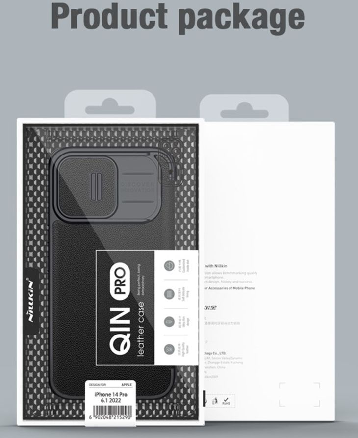 Nillkin Qin Pro iPhone 14 Pro Hoesje Book Case Camera Slider Black afbeelding 13