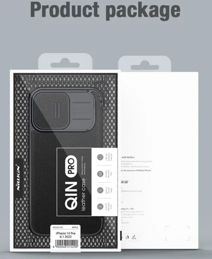 Nillkin Qin Pro iPhone 14 Pro Hoesje Book Case Camera Slider Black afbeelding 13