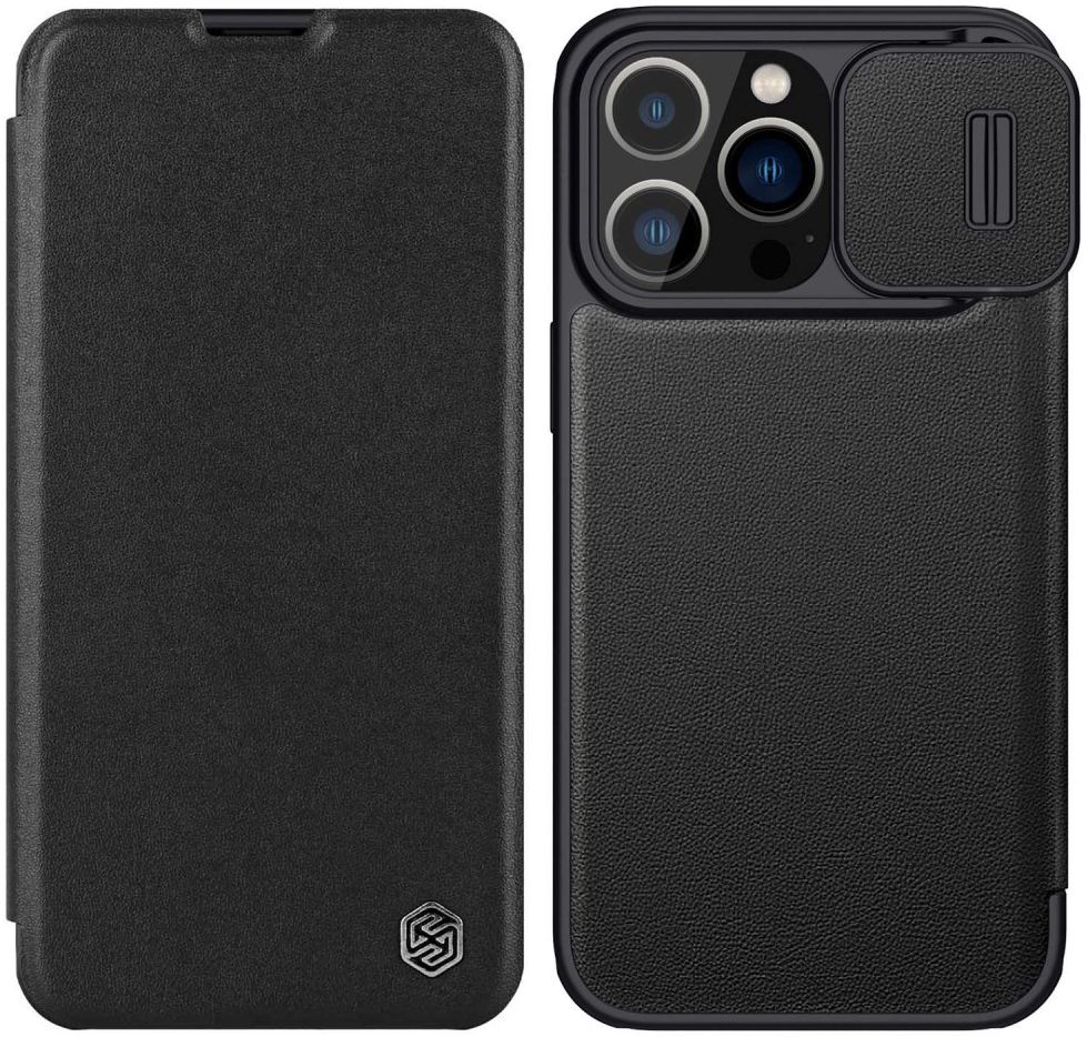 Nillkin Qin Pro iPhone 14 Pro Hoesje Book Case Camera Slider Black afbeelding 2