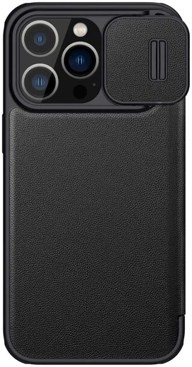 Nillkin Qin Pro iPhone 14 Pro Hoesje Book Case Camera Slider Black afbeelding 3