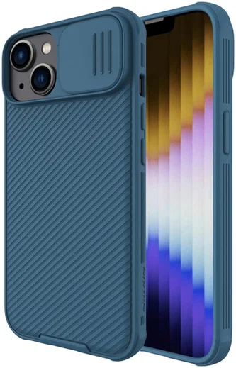 Nillkin CamShield Apple iPhone 14 Hoesje met Camera Slider Blauw afbeelding 1
