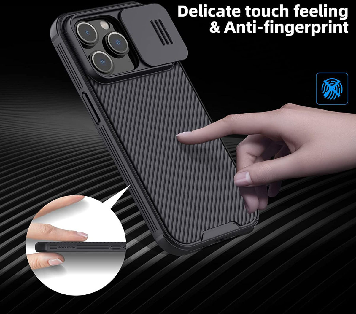 Nillkin CamShield Apple iPhone 14 Pro Hoesje met Camera Slider Zwart afbeelding 15