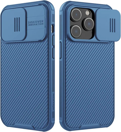Nillkin CamShield Apple iPhone 14 Pro Hoesje met Camera Slider Blauw afbeelding 2