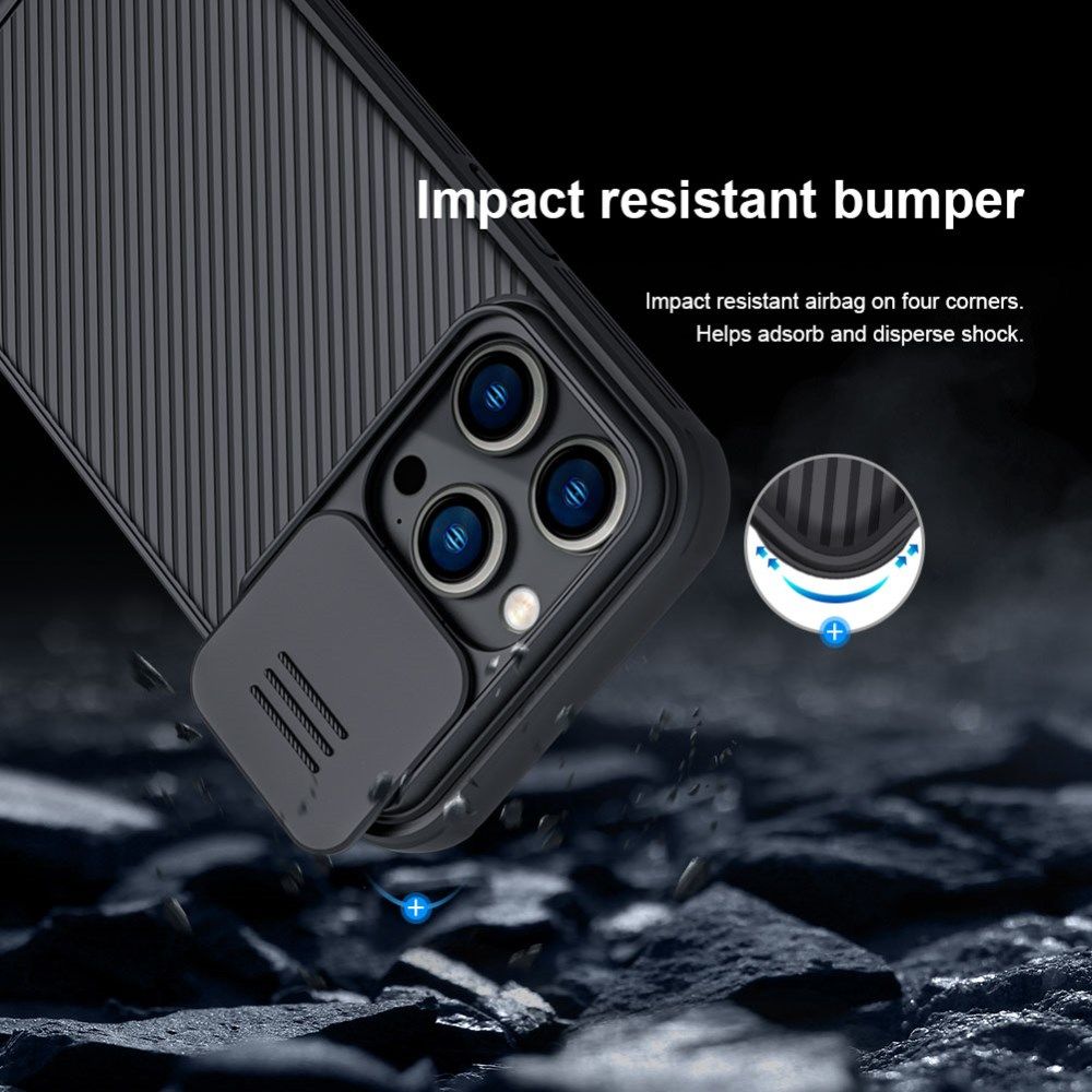Nillkin CamShield Apple iPhone 14 Pro Hoesje met Camera Slider Blauw afbeelding 7
