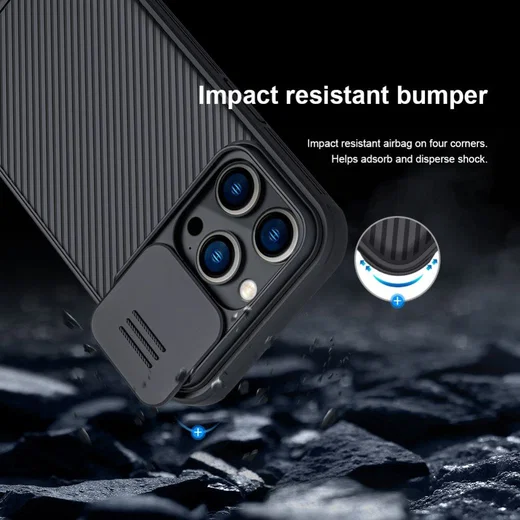 Nillkin CamShield Apple iPhone 14 Pro Hoesje met Camera Slider Blauw afbeelding 7