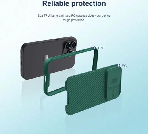 Nillkin CamShield Apple iPhone 14 Pro Hoesje met Camera Slider Blauw afbeelding 9
