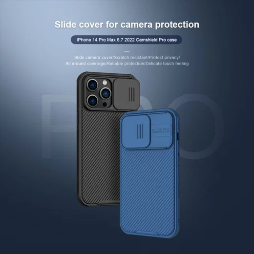Nillkin CamShield Apple iPhone 14 Pro Hoesje met Camera Slider Blauw afbeelding 13