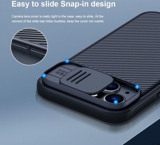 Nillkin CamShield Apple iPhone 14 Plus Hoesje met Camera Slider Zwart afbeelding 7