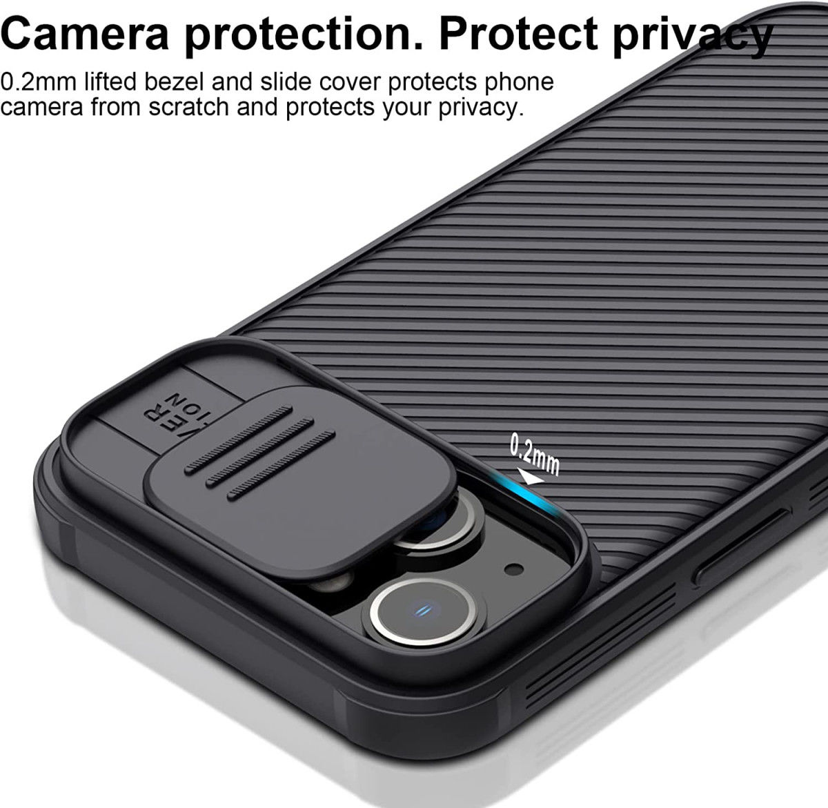 Nillkin CamShield Apple iPhone 14 Plus Hoesje met Camera Slider Zwart afbeelding 4