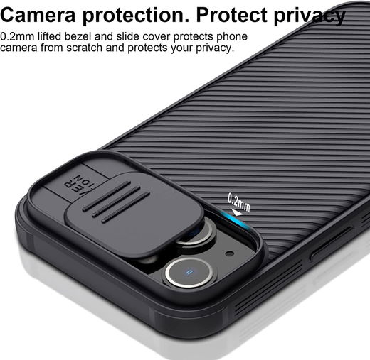 Nillkin CamShield Apple iPhone 14 Plus Hoesje met Camera Slider Zwart afbeelding 4