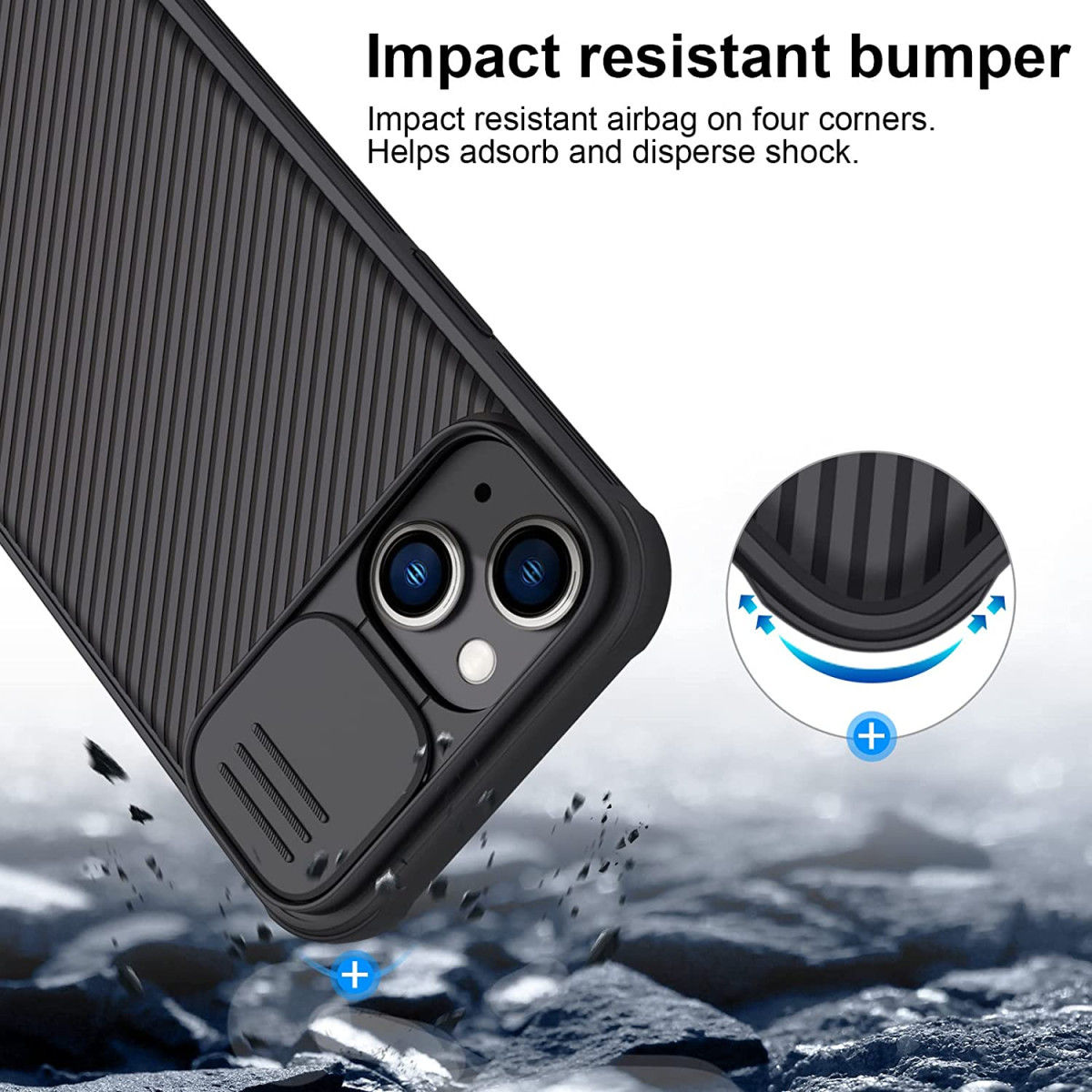 Nillkin CamShield Apple iPhone 14 Plus Hoesje met Camera Slider Zwart afbeelding 17