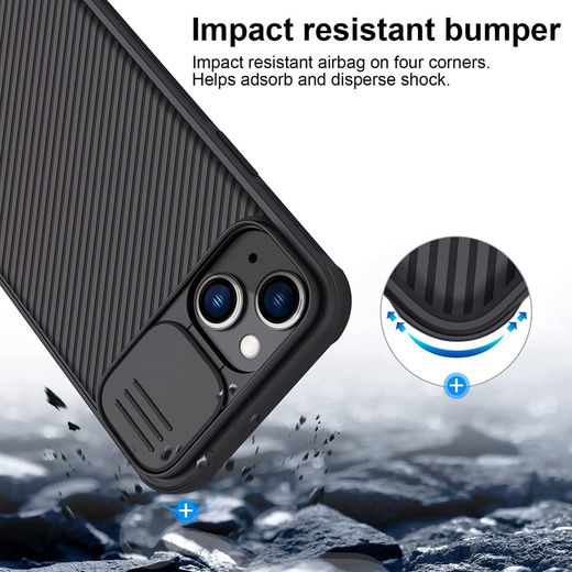 Nillkin CamShield Apple iPhone 14 Plus Hoesje met Camera Slider Zwart afbeelding 17
