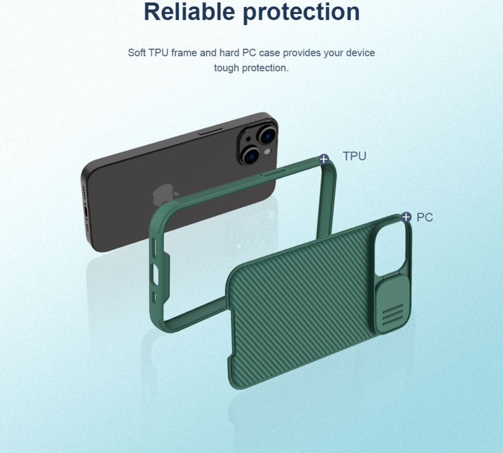Nillkin CamShield Apple iPhone 14 Pro Max Hoesje Camera Slider Blauw afbeelding 8