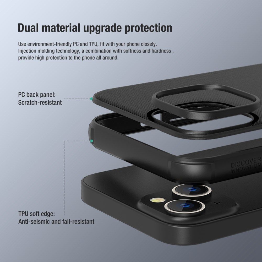 Nillkin Super Frosted Shield Apple iPhone 14 Hoesje Zwart afbeelding 4