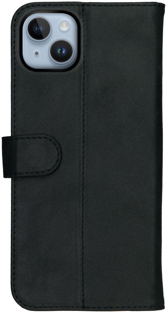 Rosso Deluxe Apple iPhone 14 Hoesje Echt Leer Book Case Zwart afbeelding 11