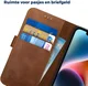 Rosso Deluxe Apple iPhone 14 Hoesje Echt Leer Book Case Bruin afbeelding 7