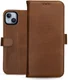Rosso Deluxe Apple iPhone 14 Hoesje Echt Leer Book Case Bruin afbeelding 10