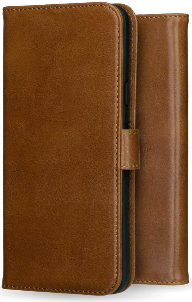 Rosso Deluxe Apple iPhone 14 Hoesje Echt Leer Book Case Bruin afbeelding 12