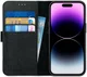 Rosso Deluxe Apple iPhone 14 Pro Hoesje Echt Leer Book Case Zwart
