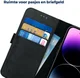 Rosso Deluxe Apple iPhone 14 Pro Hoesje Echt Leer Book Case Zwart afbeelding 5