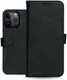 Rosso Deluxe Apple iPhone 14 Pro Hoesje Echt Leer Book Case Zwart afbeelding 10