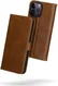 Rosso Deluxe Apple iPhone 14 Pro Hoesje Echt Leer Book Case Bruin afbeelding 2
