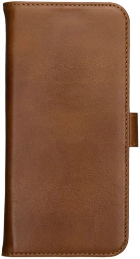 Rosso Deluxe Apple iPhone 14 Pro Hoesje Echt Leer Book Case Bruin afbeelding 13