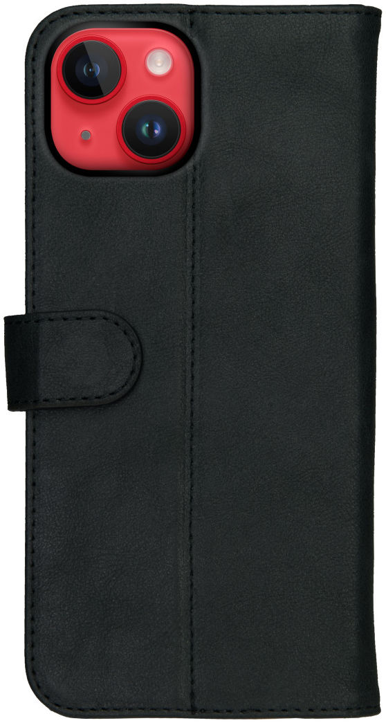 Rosso Deluxe Apple iPhone 14 Plus Hoesje Echt Leer Book Case Zwart afbeelding 10