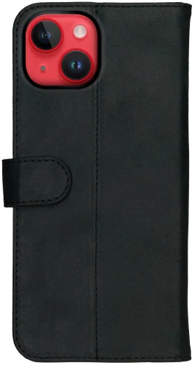 Rosso Deluxe Apple iPhone 14 Plus Hoesje Echt Leer Book Case Zwart afbeelding 10