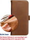 Rosso Deluxe Apple iPhone 14 Plus Hoesje Echt Leer Book Case Bruin afbeelding 8