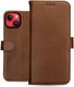 Rosso Deluxe Apple iPhone 14 Plus Hoesje Echt Leer Book Case Bruin afbeelding 11