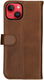 Rosso Deluxe Apple iPhone 14 Plus Hoesje Echt Leer Book Case Bruin afbeelding 12