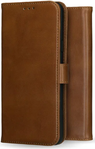 Rosso Deluxe Apple iPhone 14 Pro Max Hoesje Echt Leer Book Case Bruin afbeelding 12