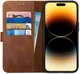 Rosso Deluxe Apple iPhone 14 Pro Max Hoesje Echt Leer Book Case Bruin