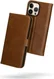 Rosso Deluxe Apple iPhone 14 Pro Max Hoesje Echt Leer Book Case Bruin afbeelding 2