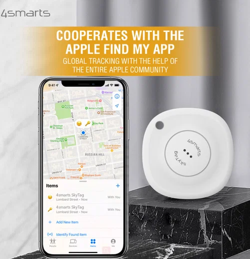 4smarts SkyTag Bluetooth Tracker 4-Pack (Zwart/Wit/Blauw) afbeelding 4