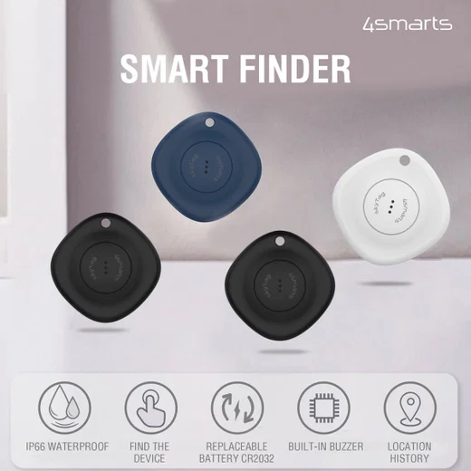 4smarts SkyTag Bluetooth Tracker 4-Pack (Zwart/Wit/Blauw) afbeelding 5