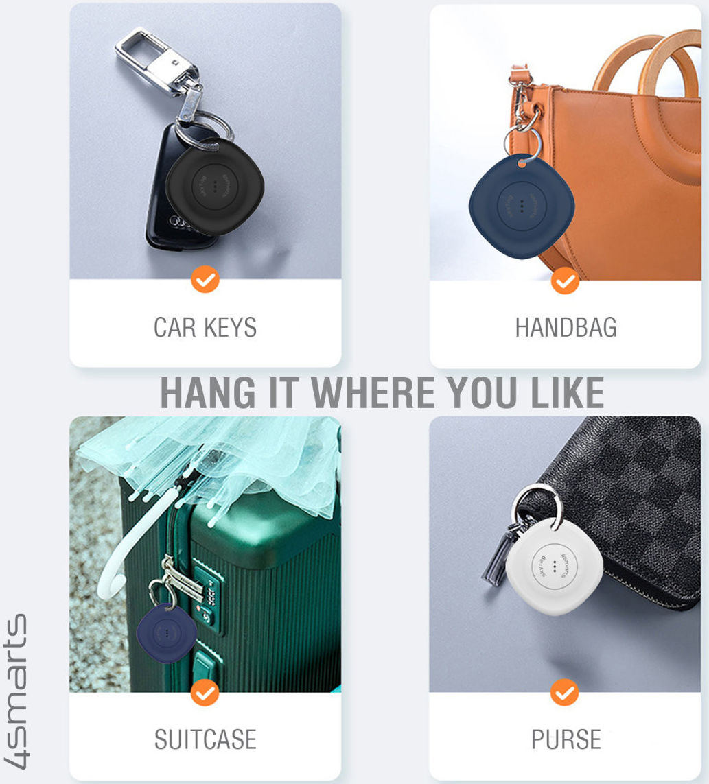 4smarts SkyTag Bluetooth Tracker 4-Pack (Zwart/Wit/Blauw) afbeelding 6