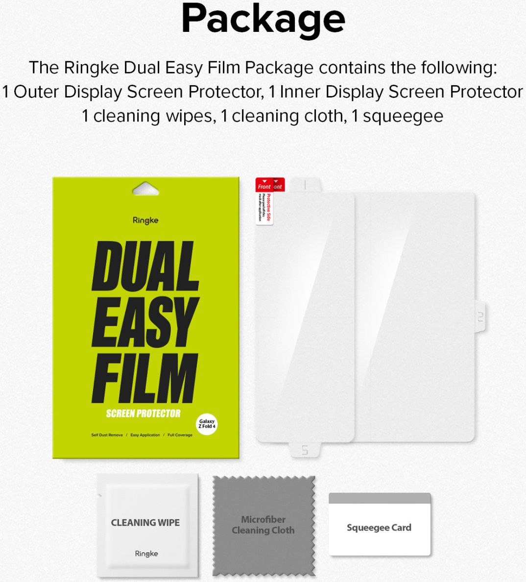 Ringke Samsung Galaxy Z Fold 4 Screen Protector Display en Voorkant afbeelding 14
