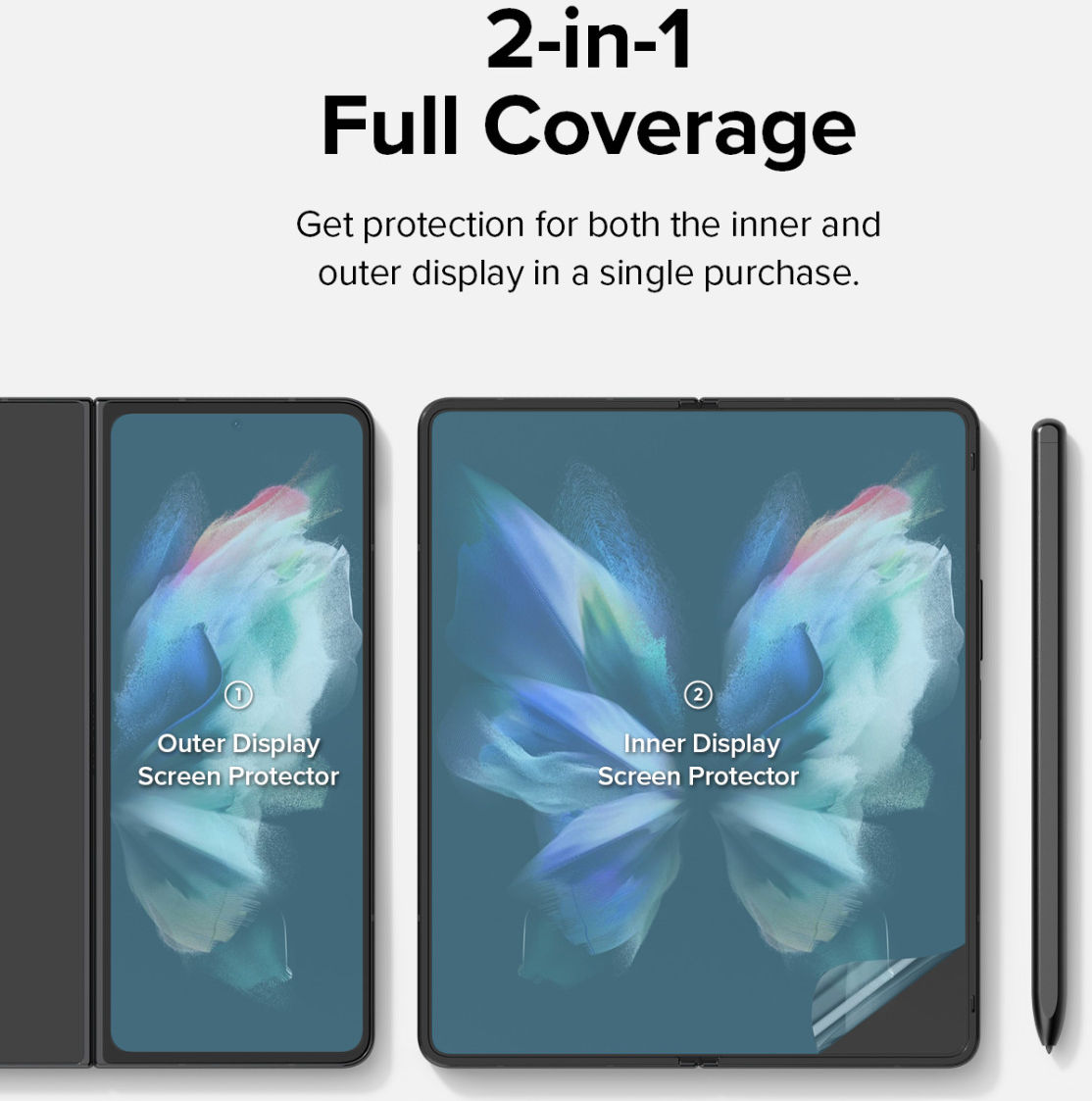 Ringke Samsung Galaxy Z Fold 4 Screen Protector Display en Voorkant afbeelding 4